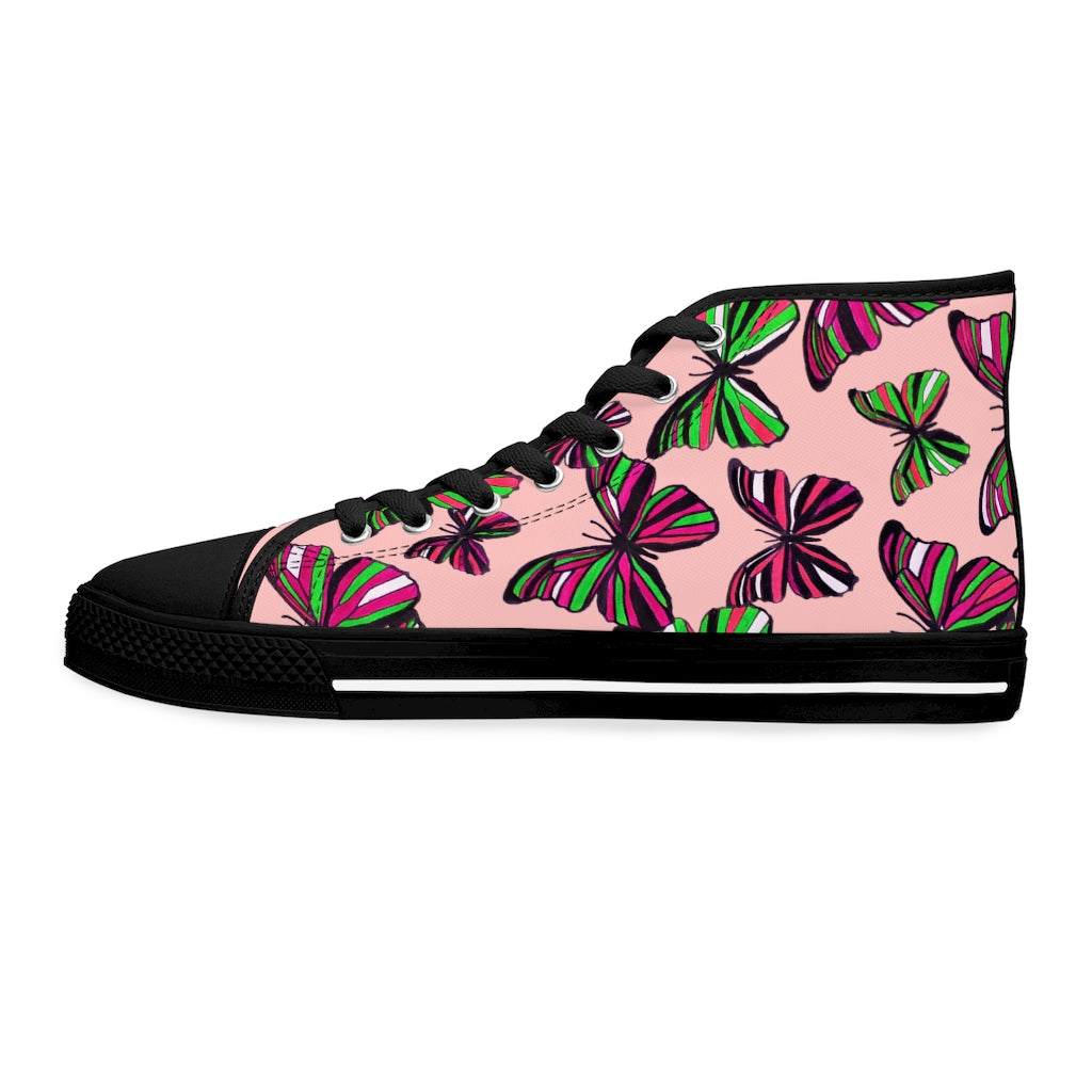 Blush Butterflies Women's High Top Sneakers