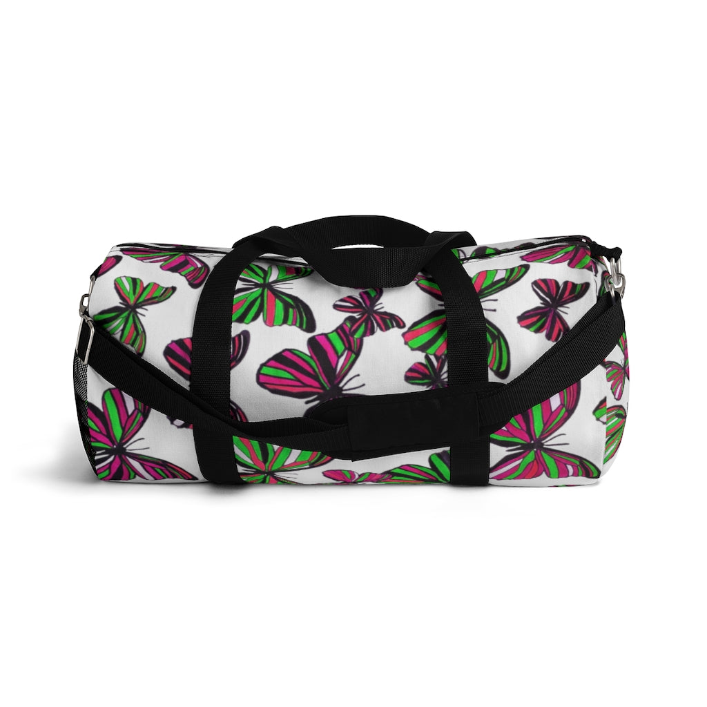 Butterflies White Duffel Bag