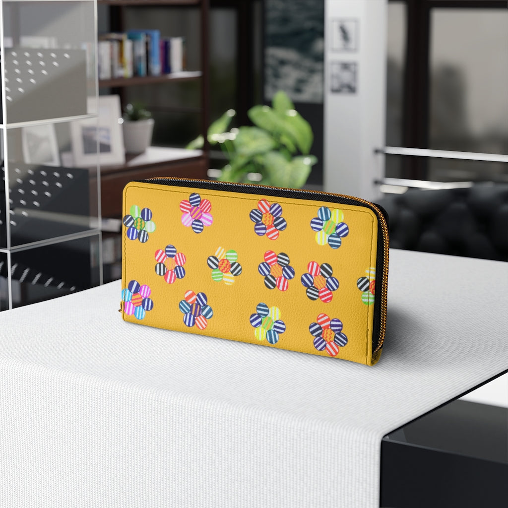 Yellow Candy Floral Zipper Wallet