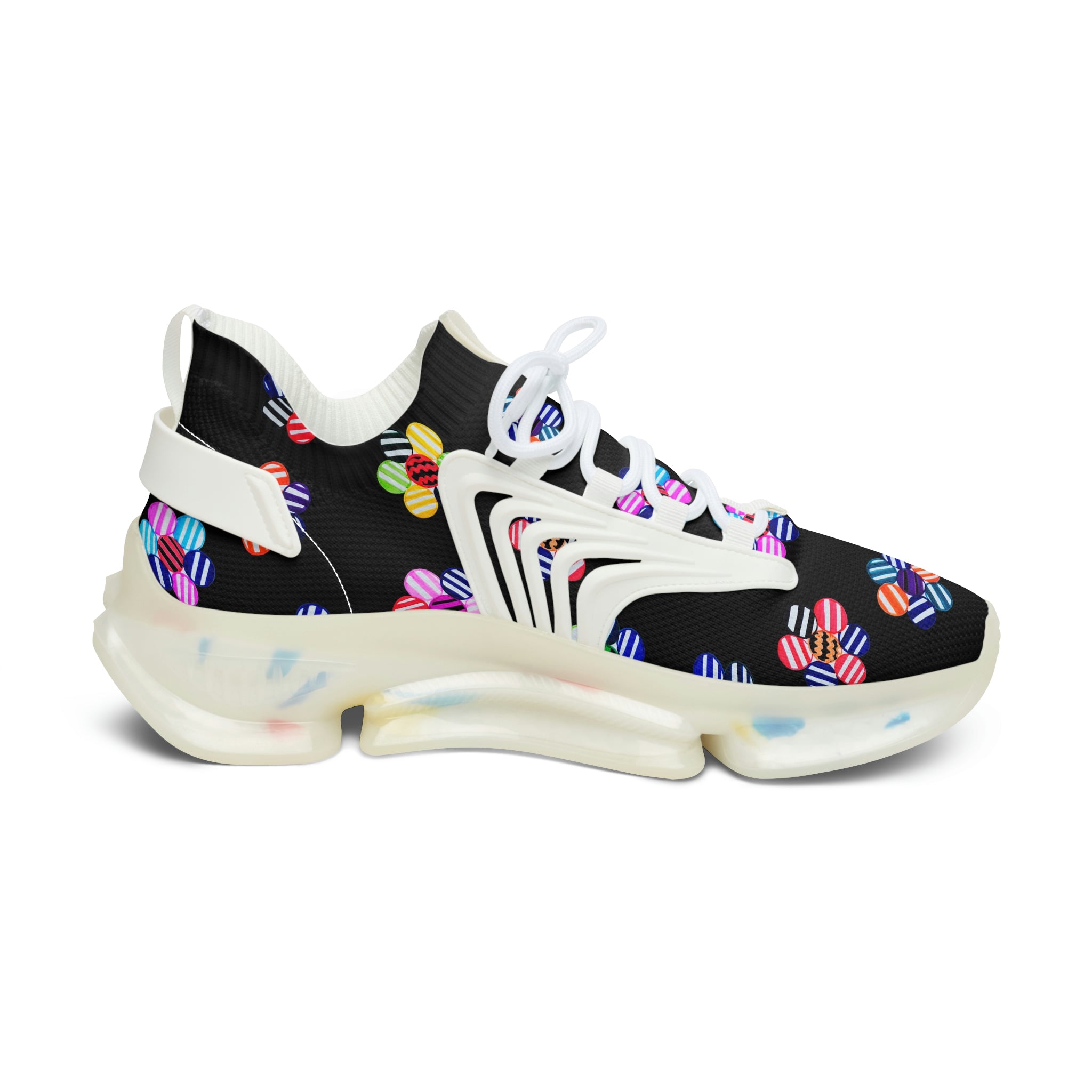 Black Candy Floral Printed OTT Women's Mesh Knit Sneakers