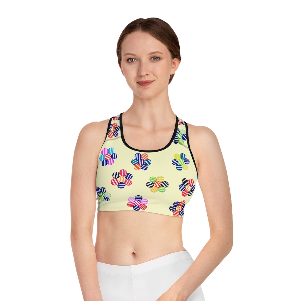 Cream Candy Florals (AOP) Sports Bra