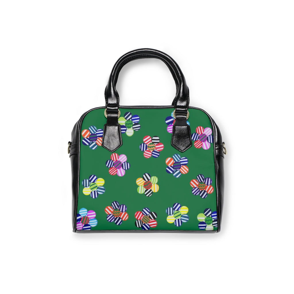 emerald green multi colour candy florals handbag