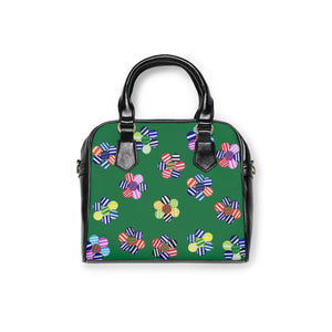 emerald green multi colour candy florals handbag