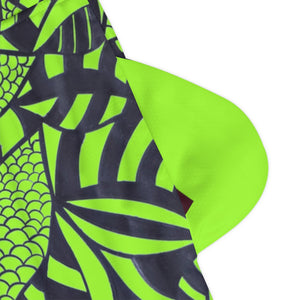 Lime Green Tropical Minimalist Basketball Rib Shorts (AOP)