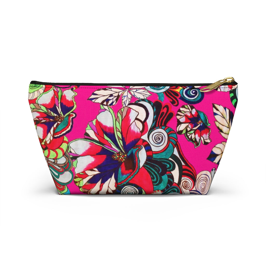 Floral Pop Hot Pink Accessory Pouch