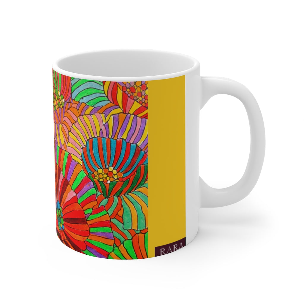 Wild Flower Yellow Ceramic Mug 11oz