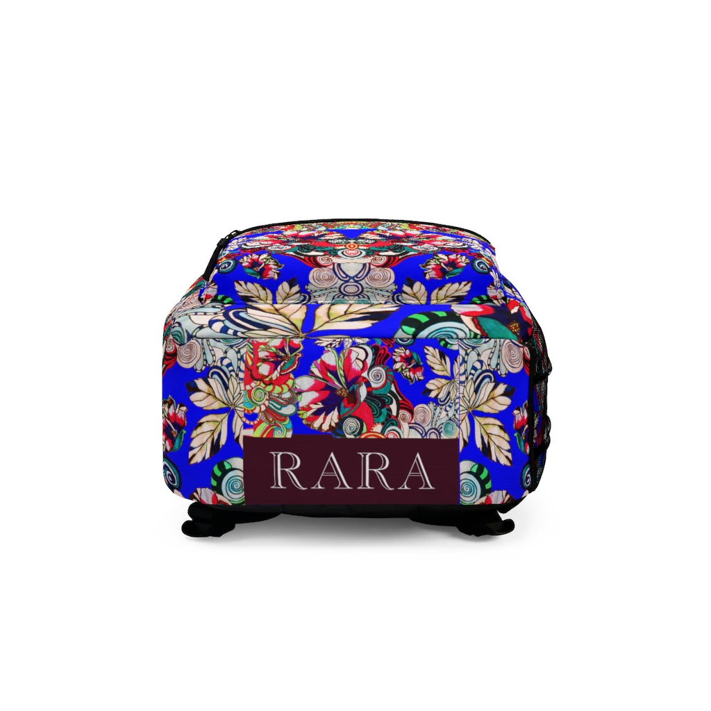 Electric Blue Artsy Floral Pop Backpack