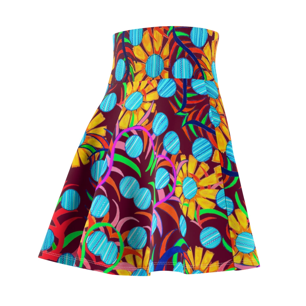 Sunflower Orchid Skater Skirt