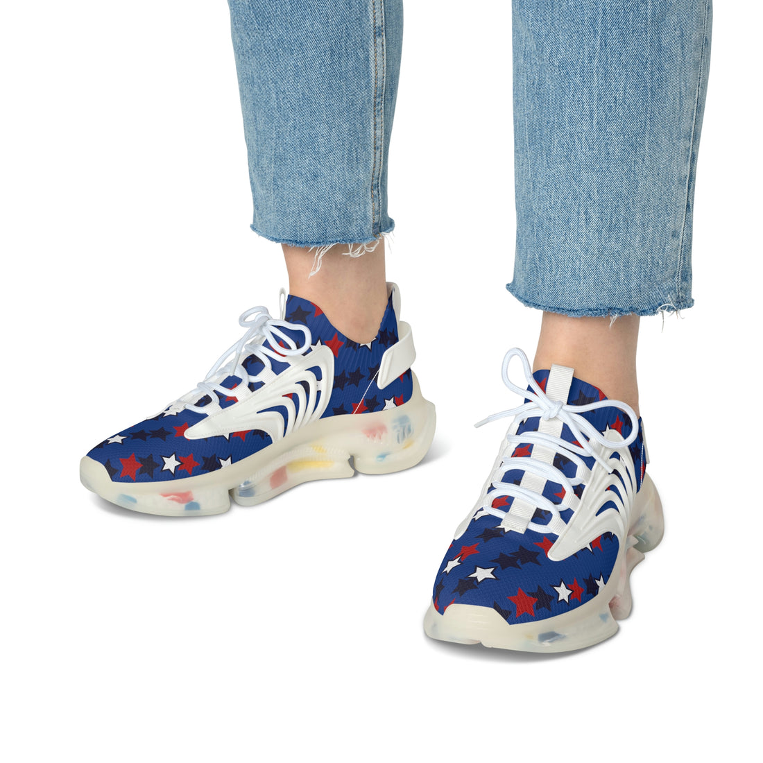 Royal Blue Stargirl OTT Women's Mesh Knit Sneakers