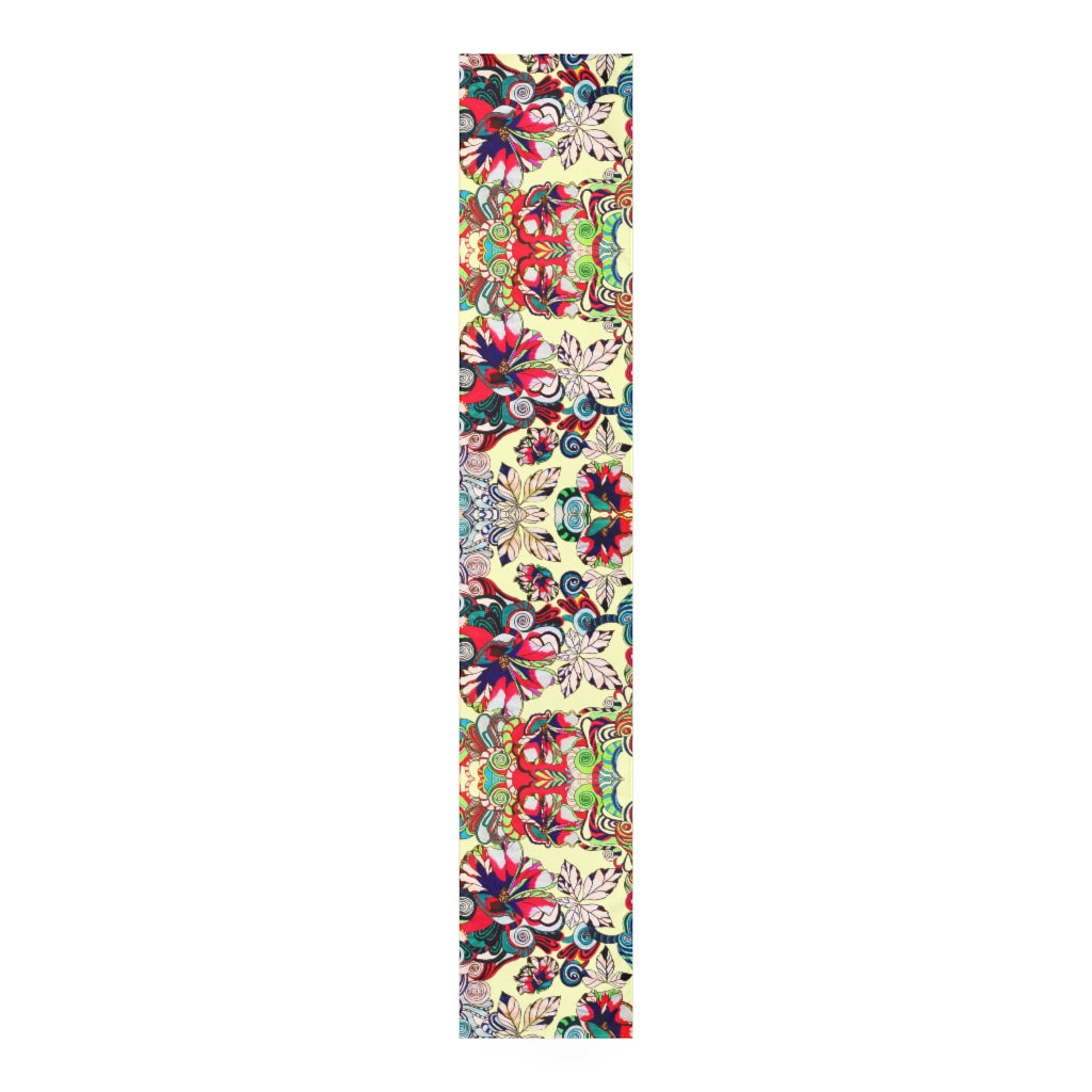 Artsy Floral Pop Cream Table Runner