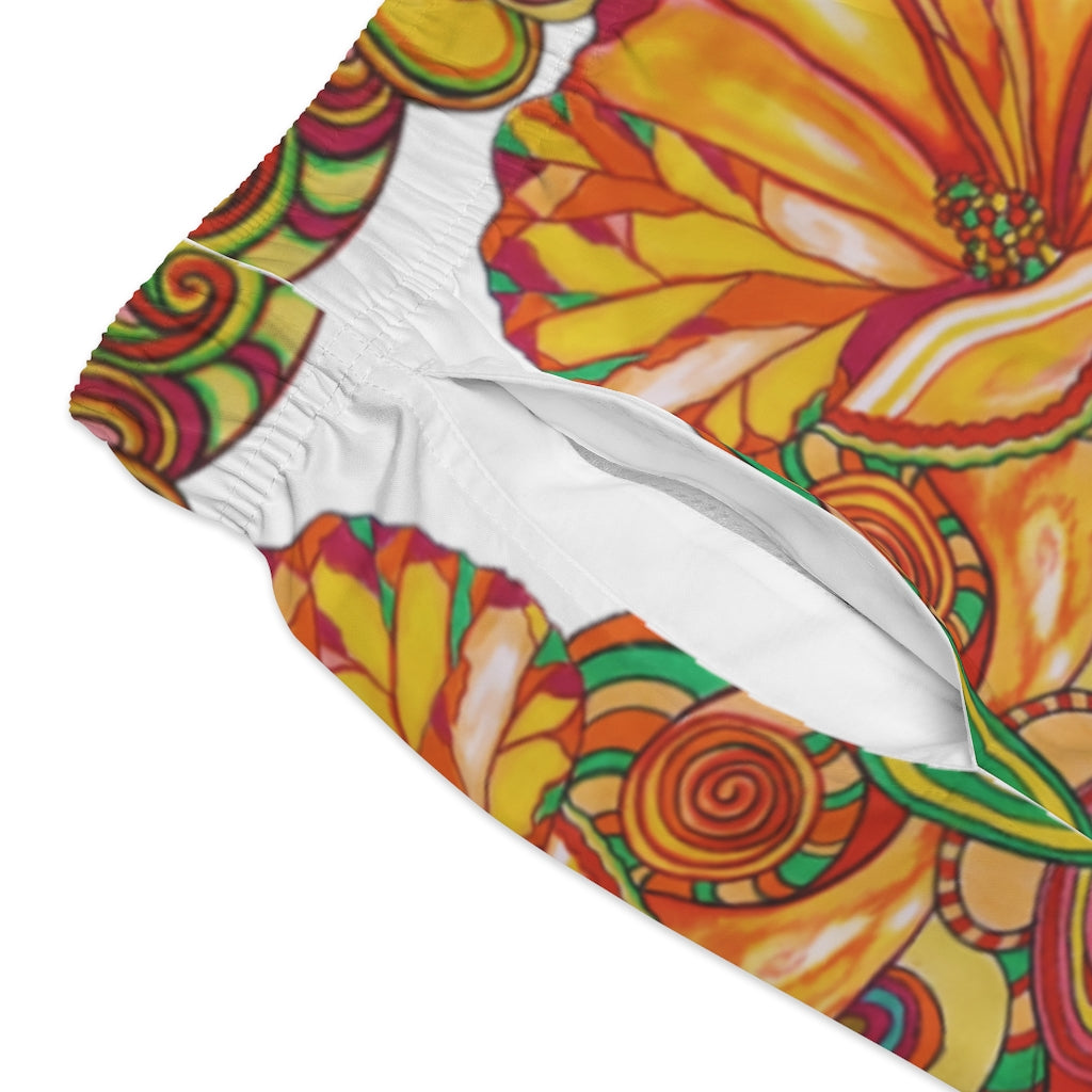 Artsy Floral Men's Swimming Trunks