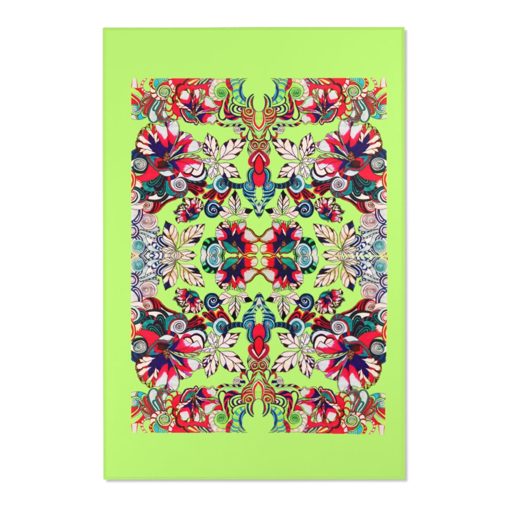 Artsy Floral Pop Lime Area Rug