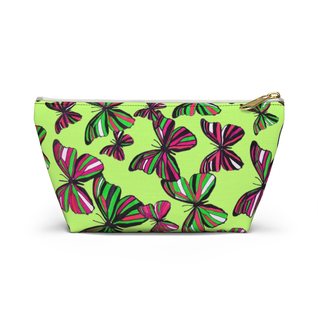 Butterflies Lime Accessory Pouch