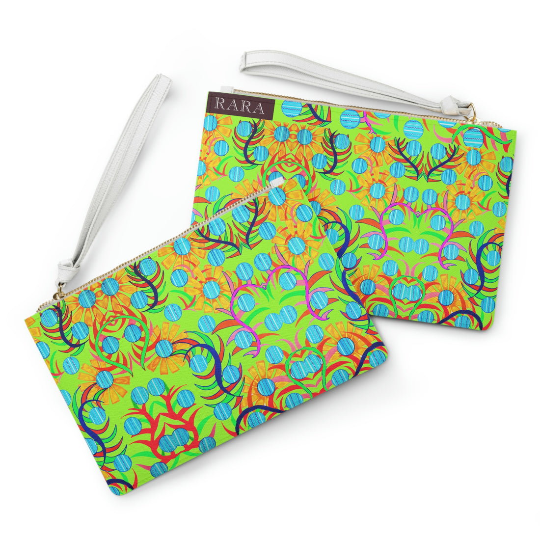 lime green sunflower clutch bag