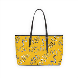Yellow Snake Den PU Leather Shoulder Bag
