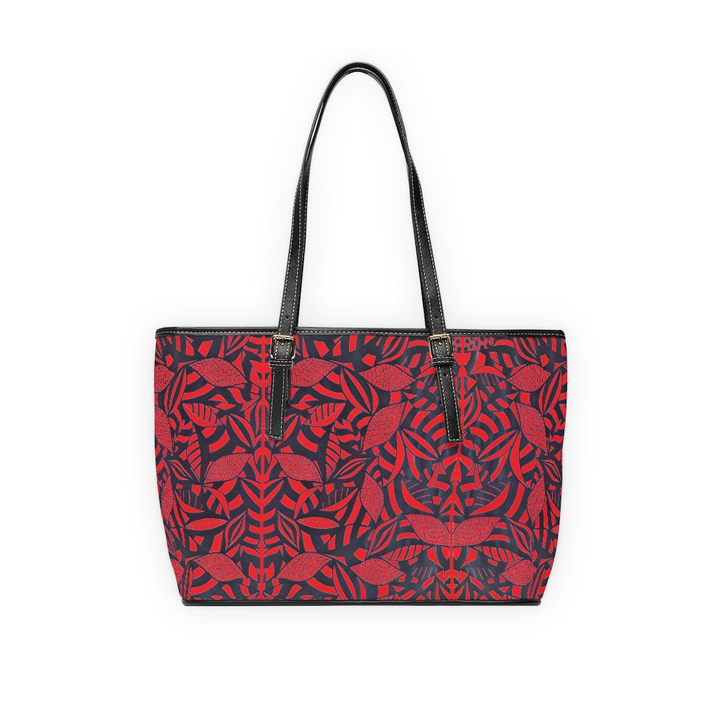 Red Tropical Minimalist PU Leather Shoulder Bag