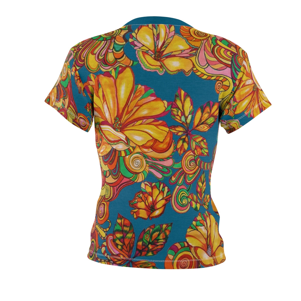 Artsy Floral Teal AOP T-Shirt