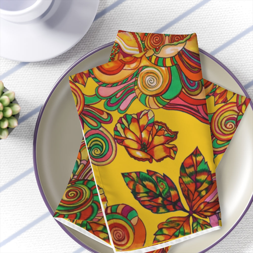 Yellow Artsy Floral Napkin