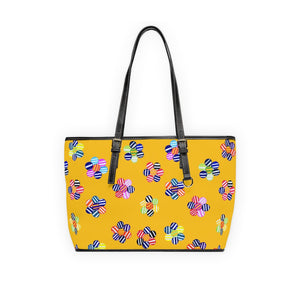 yellow multi colour candy florals totebag
