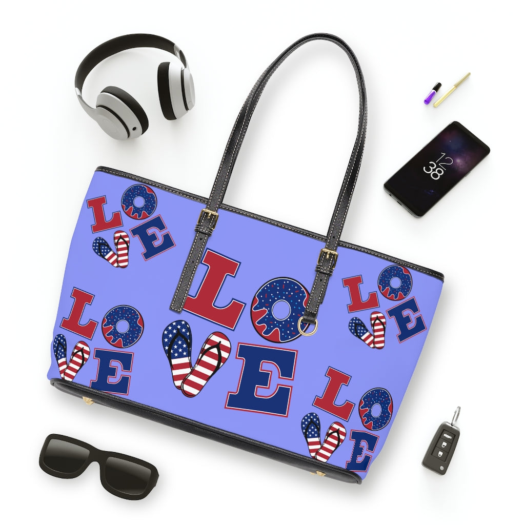 Very Peri LOVE PU Leather Shoulder Bag
