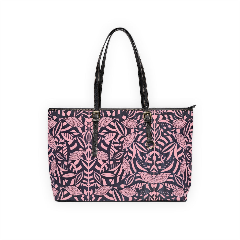 blush tropical print tote