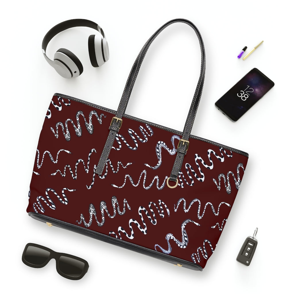 Marsala Snake Den PU Leather Shoulder Bag