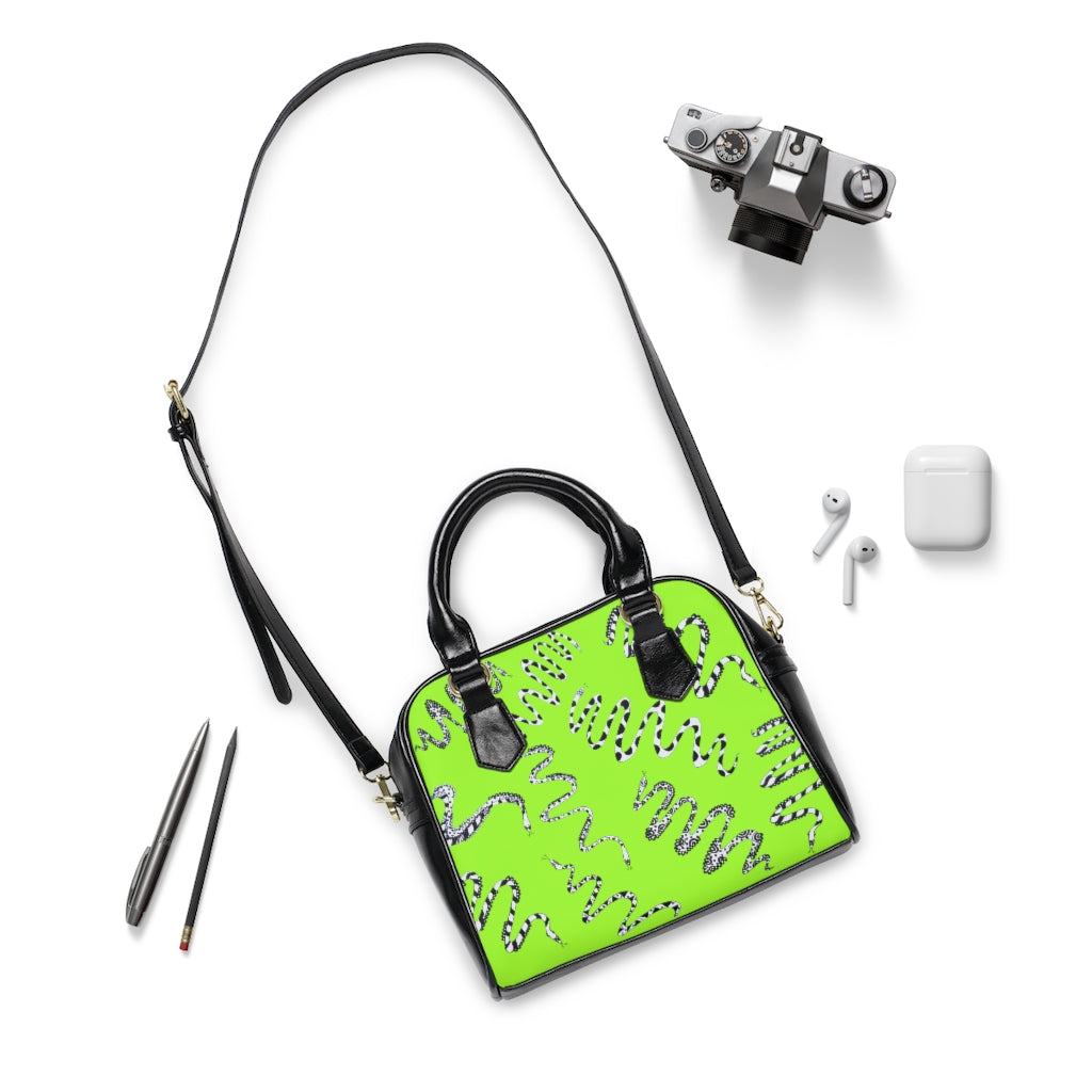 Lime Snake den AOP Handbag