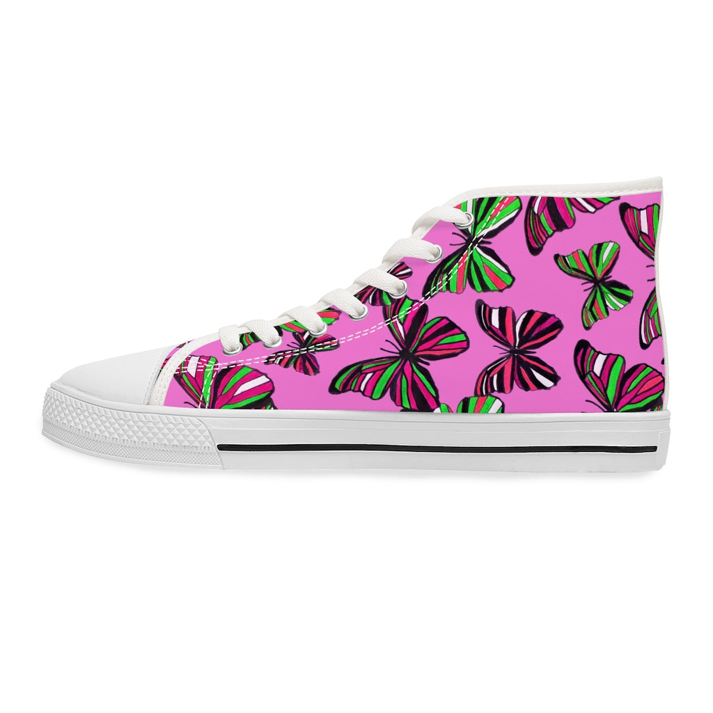 Rose Butterflies Women's High Top Sneakers