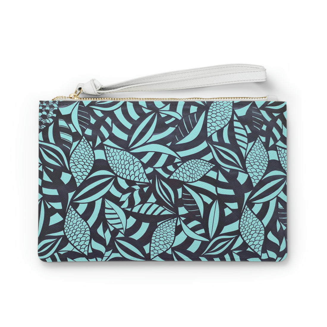 Icy Blue Tropical Minimalist Clutch Bag