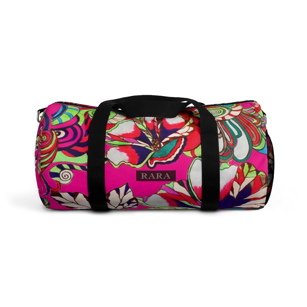 Artsy Floral Pop Pink Duffel Bag