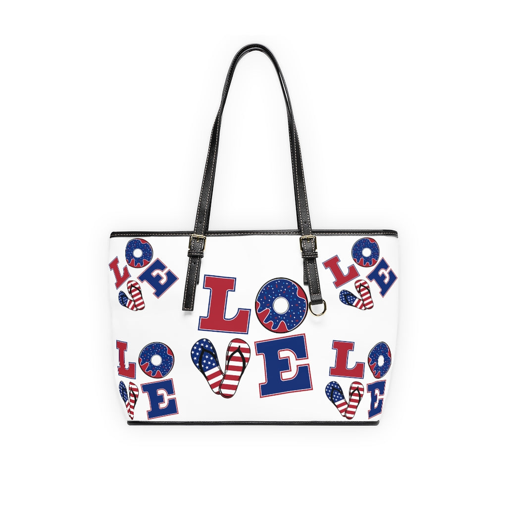 white love america print tote