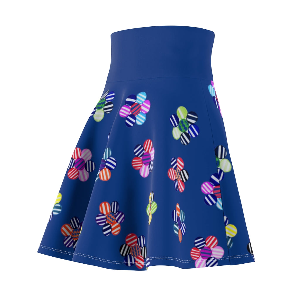 Blue Candy Florals Skater Skirt