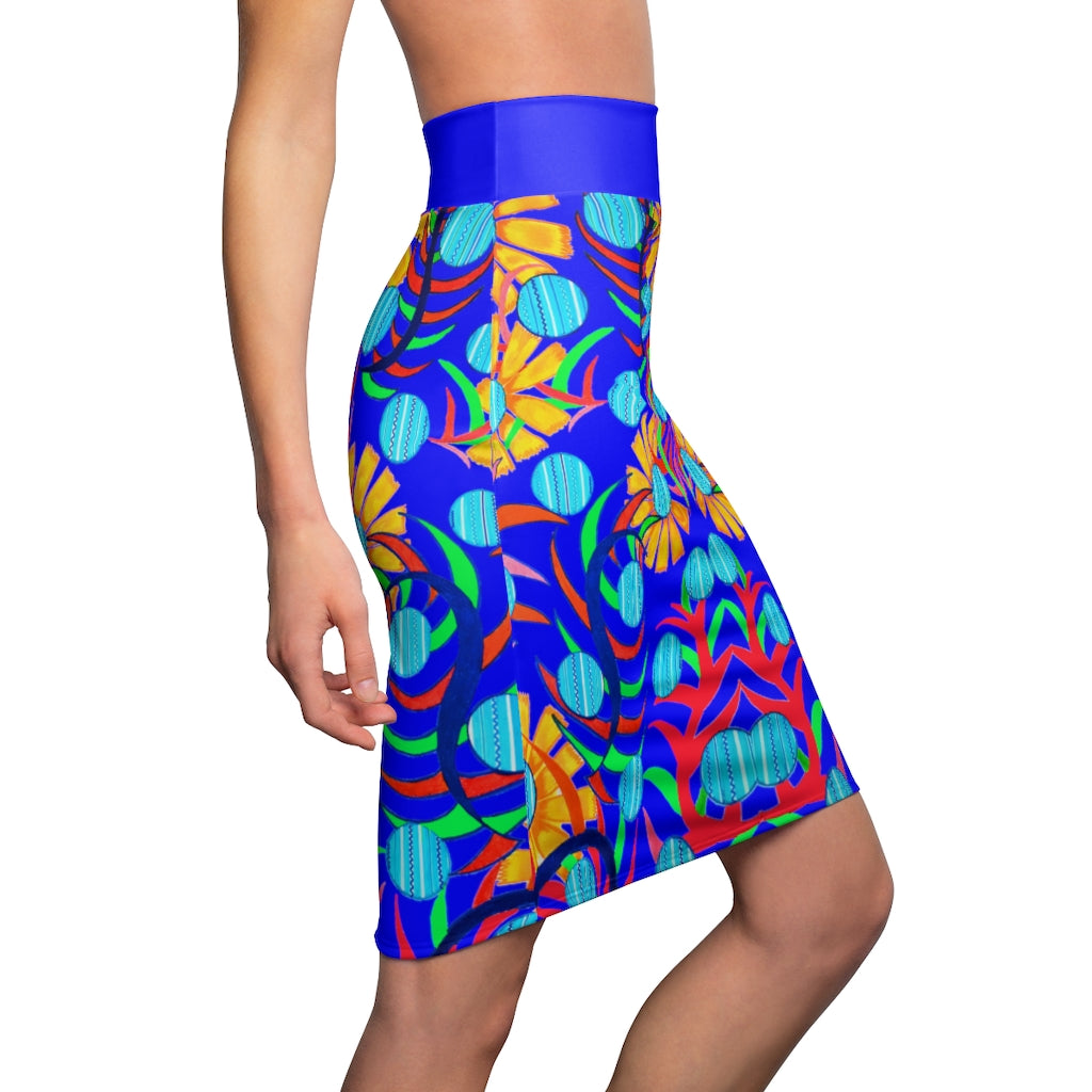 Sunflower Electric Blue Pencil Skirt