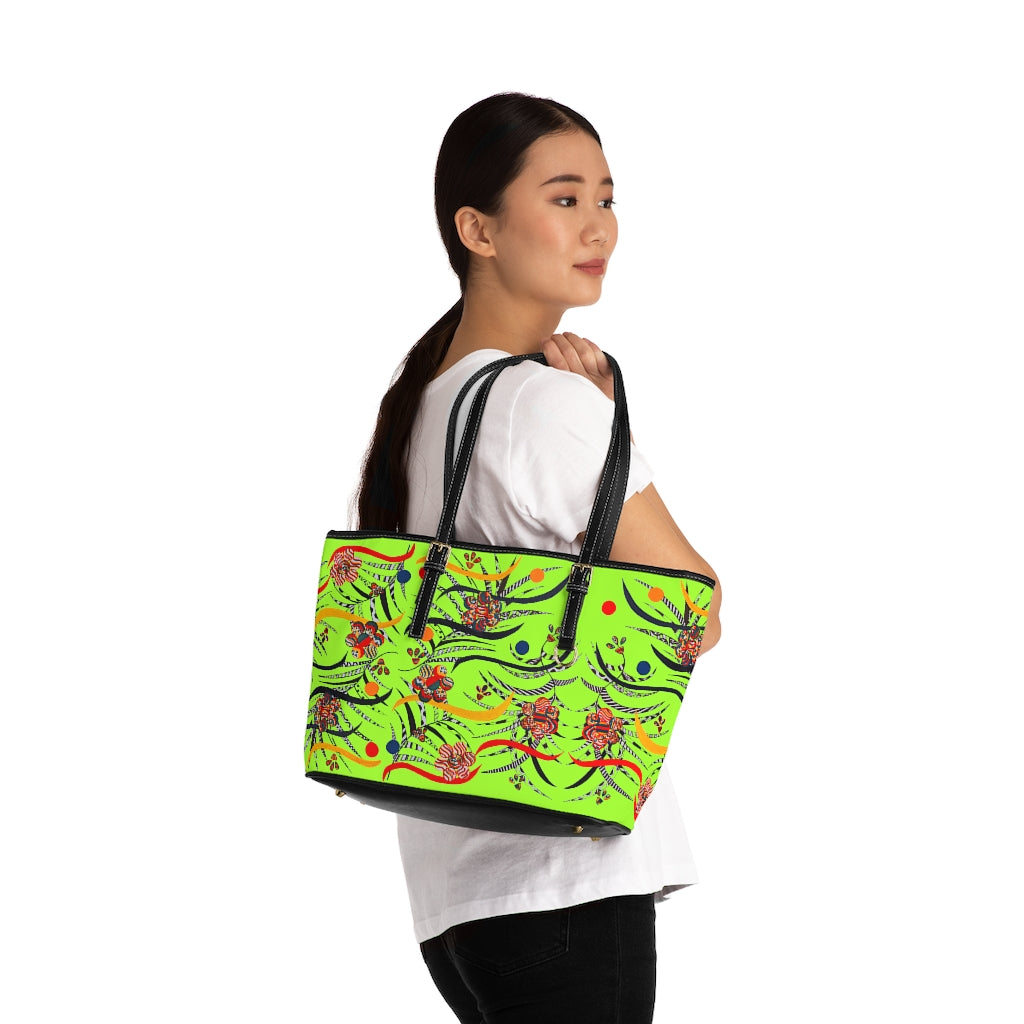 Lime Green Wilderness PU Leather Shoulder Bag