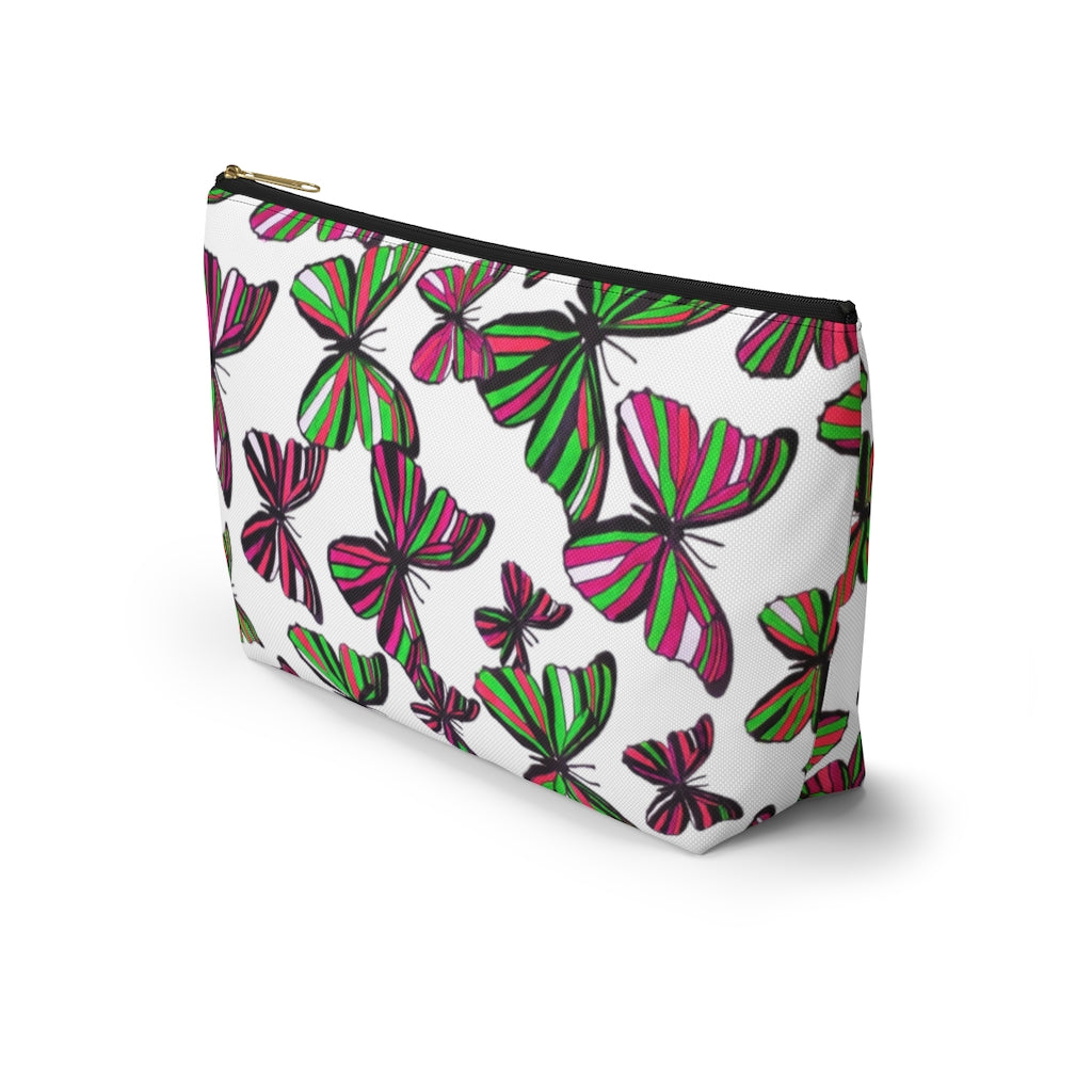 Butterflies White Accessory Pouch