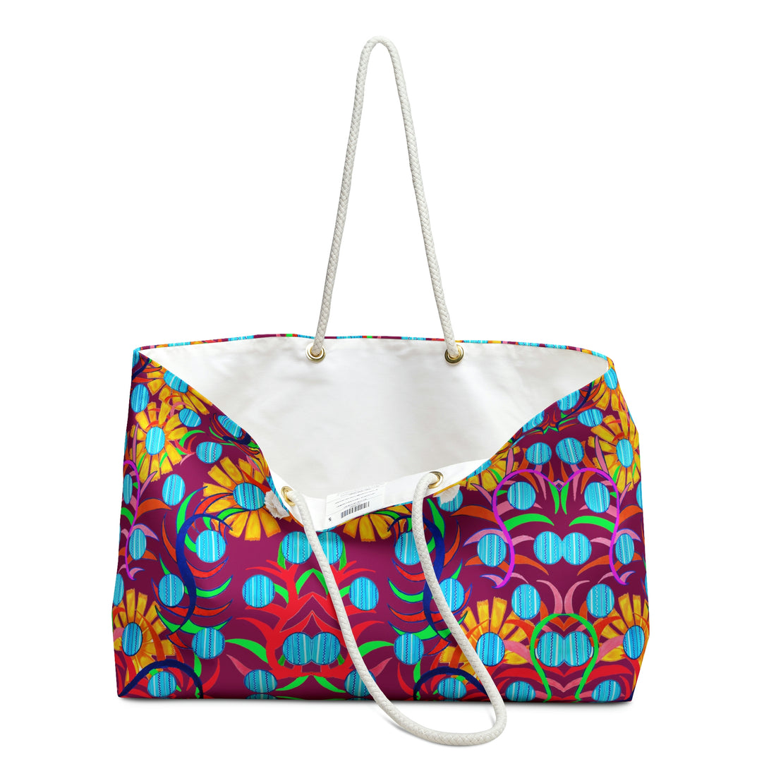 Orchid Sunflower Weekender Open Beach Tote Bag