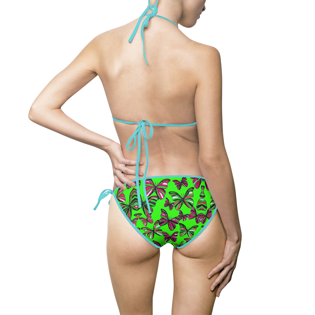 Neon Green Butterflies Bikini