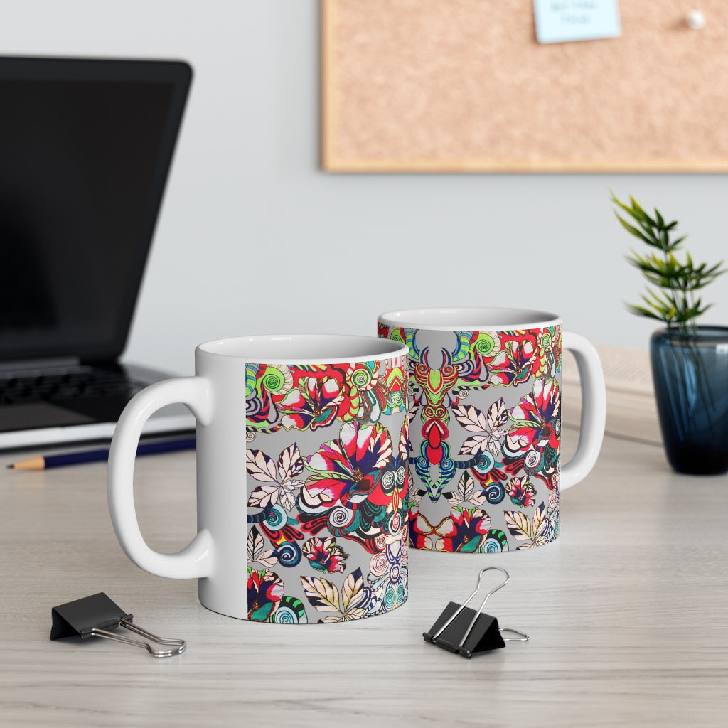 Floral Art Slate Mug 11oz