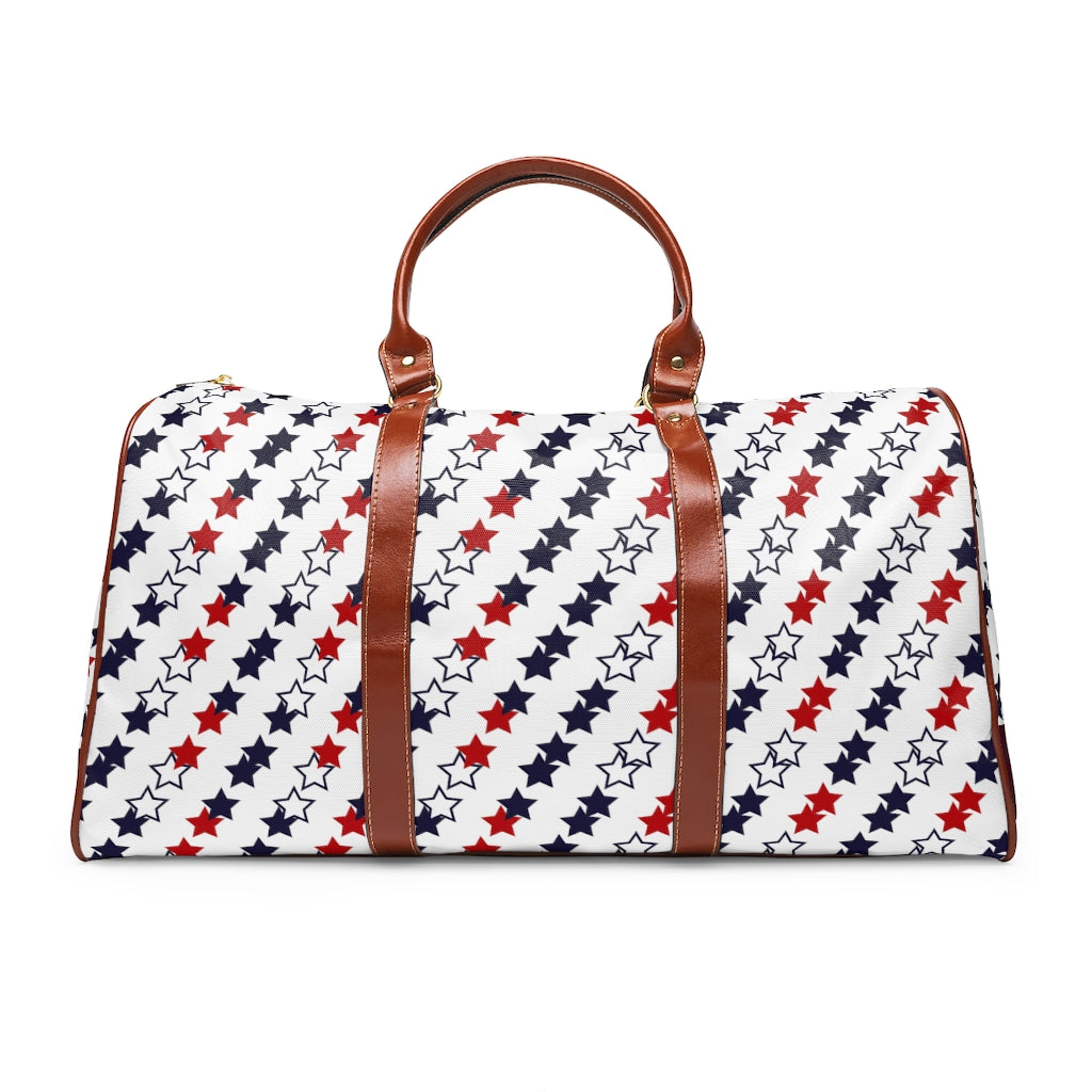 white star print travel bag