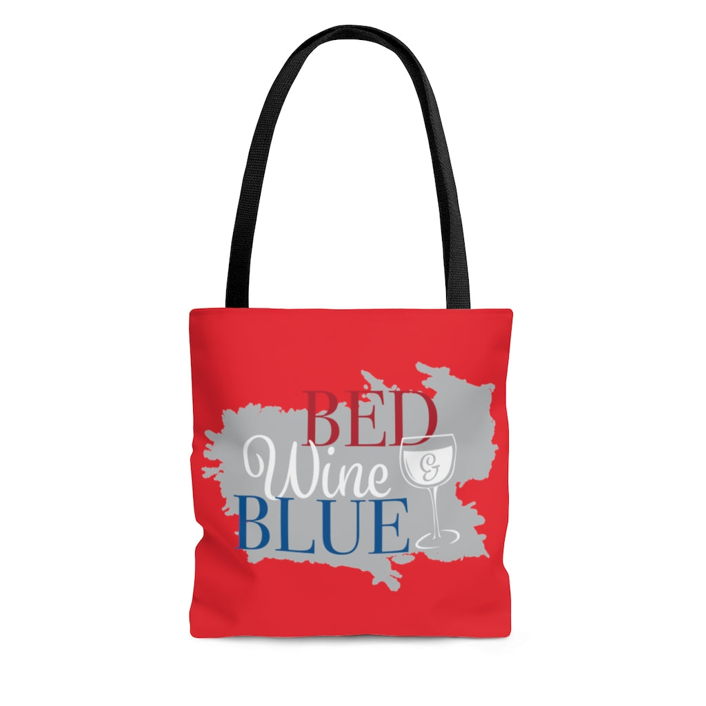 AOP Bed & Wine Scarlet Tote Bag