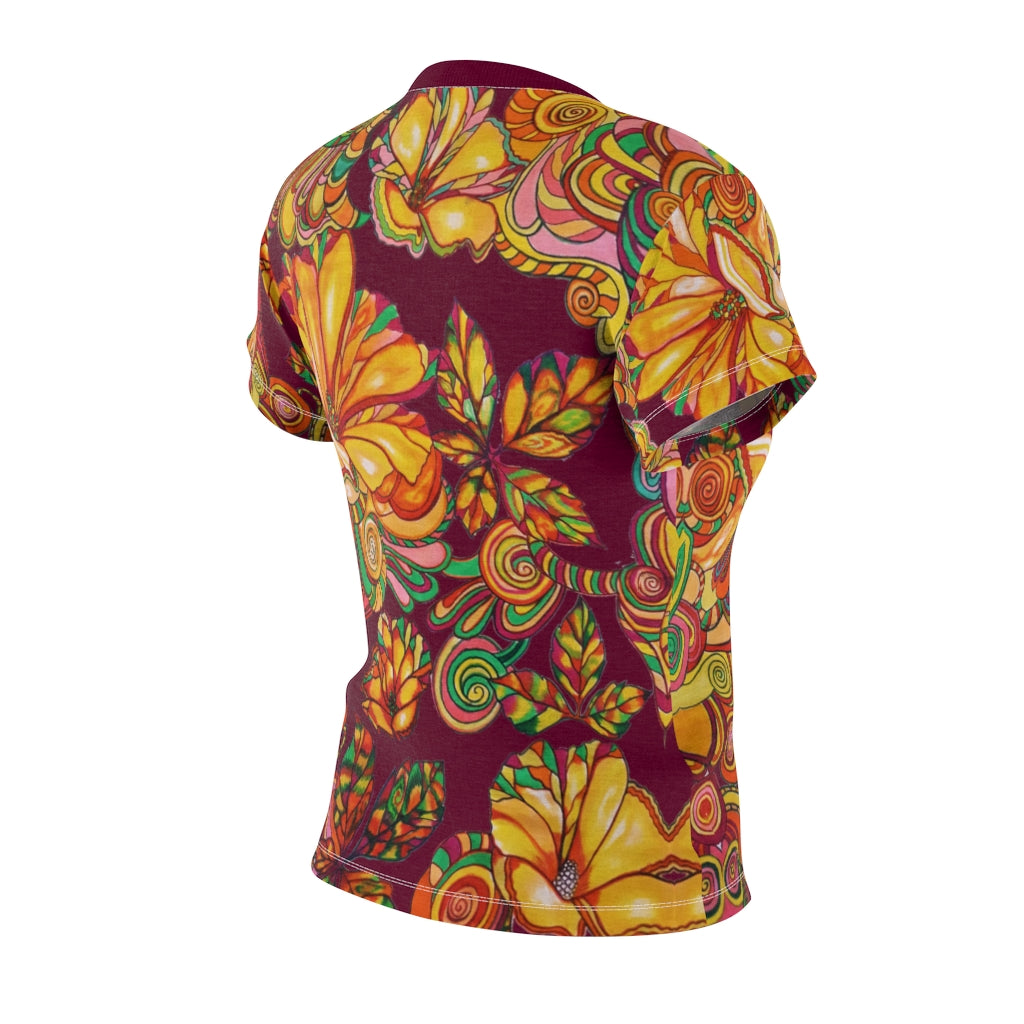 Artsy Floral Marsala AOP T-Shirt