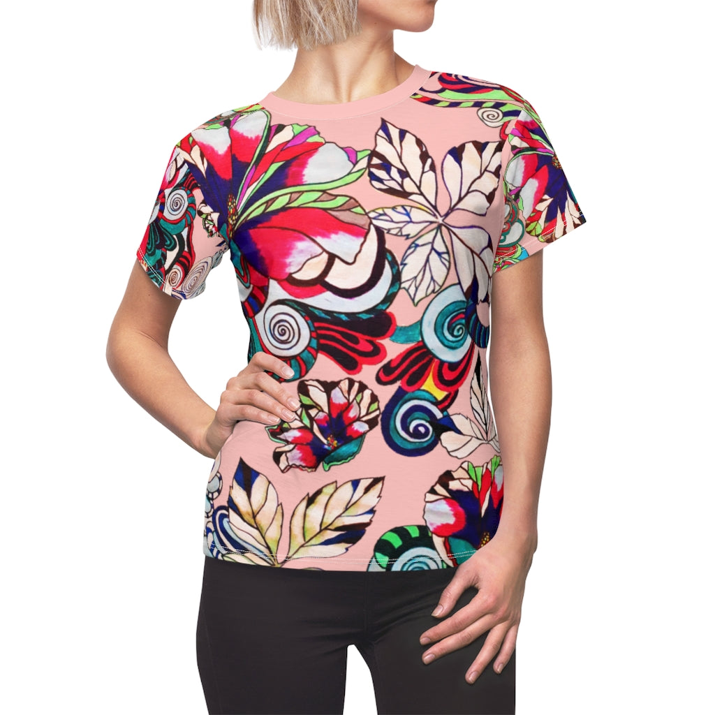 Graphic Floral AOP Blush T-Shirt