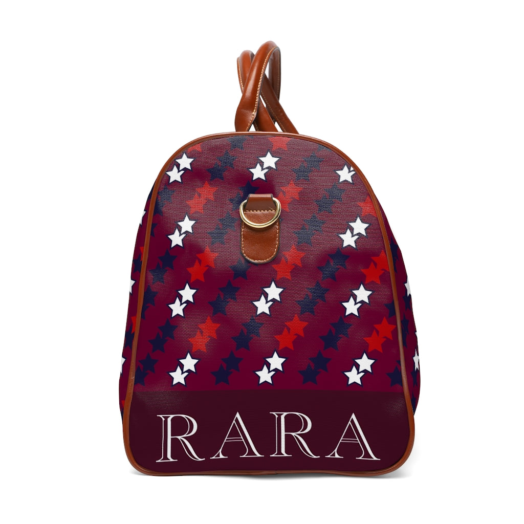 Marsala Starry Waterproof AOP Travel Bag