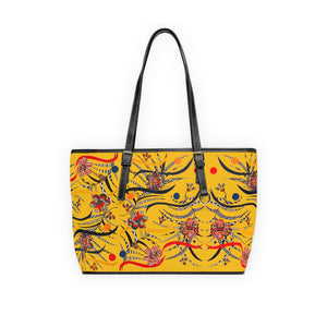 yellow  animal & jungle print tote bag