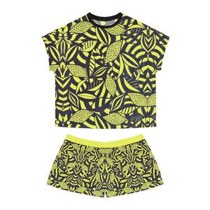 Canary Tropical Minimalist Short Pajama Set (AOP)