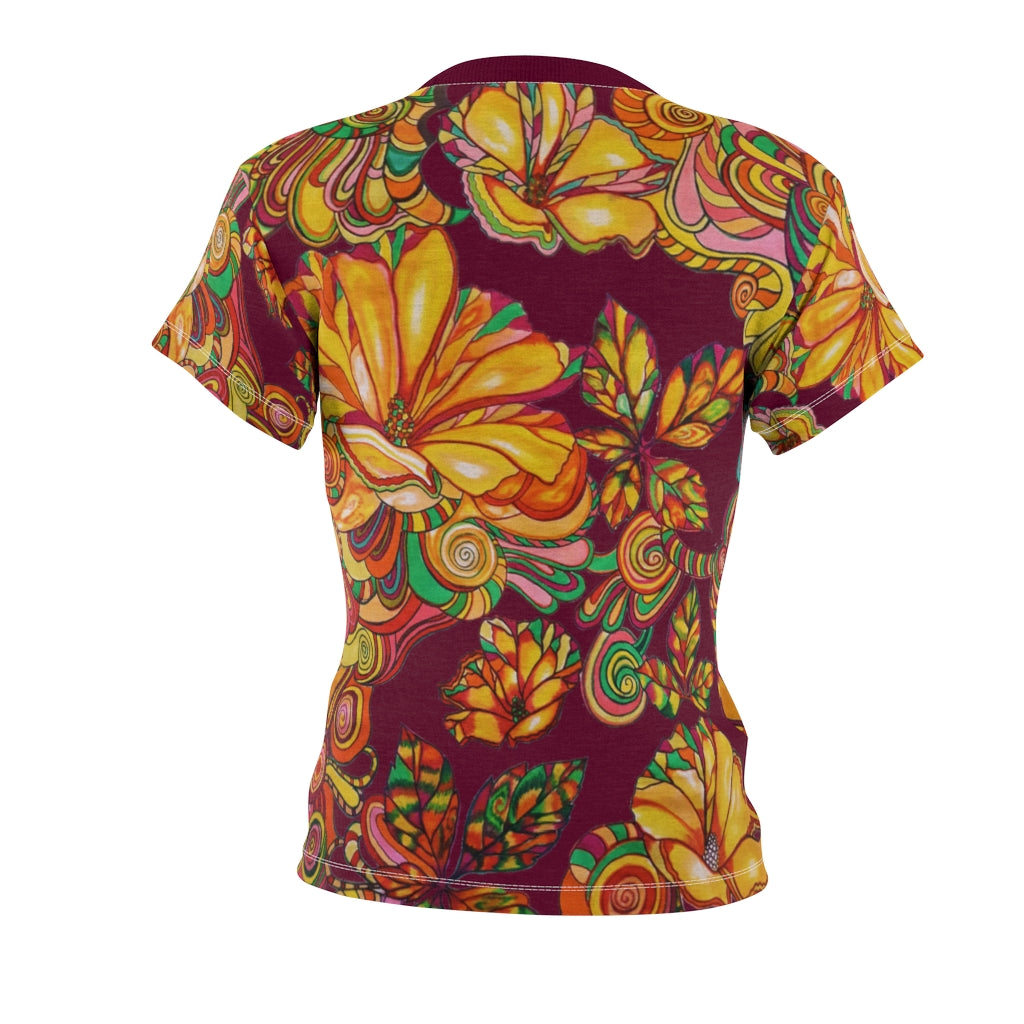 Artsy Floral Marsala AOP T-Shirt