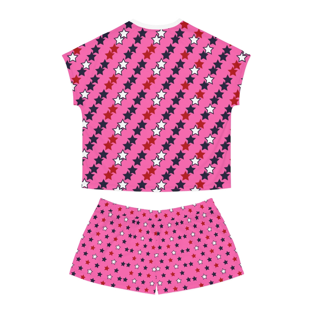 Rose Star Print Short Pajama Set (AOP)