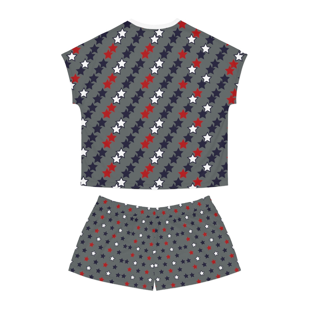 Ash Star Print Short Pajama Set (AOP)