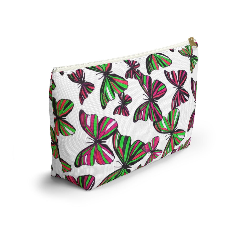 Butterflies White Accessory Pouch