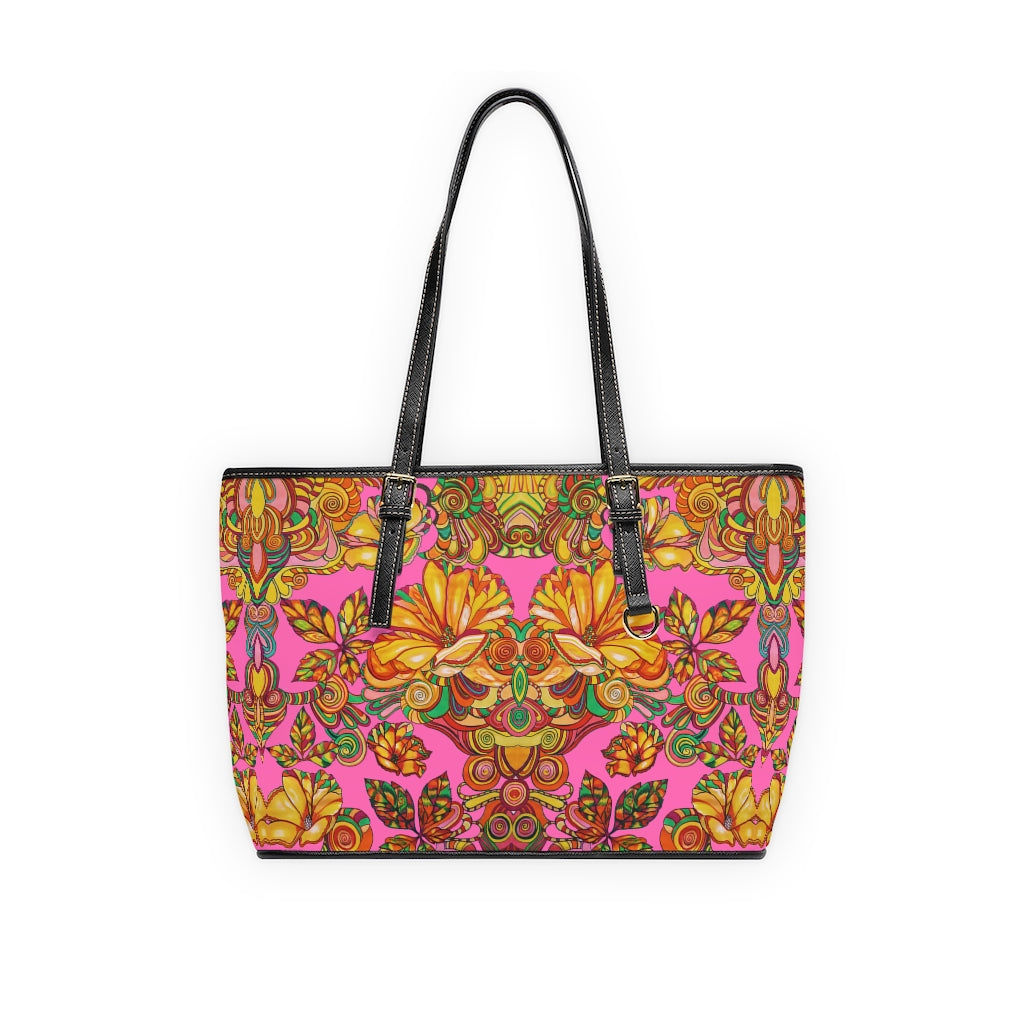 rose floral print tote bag